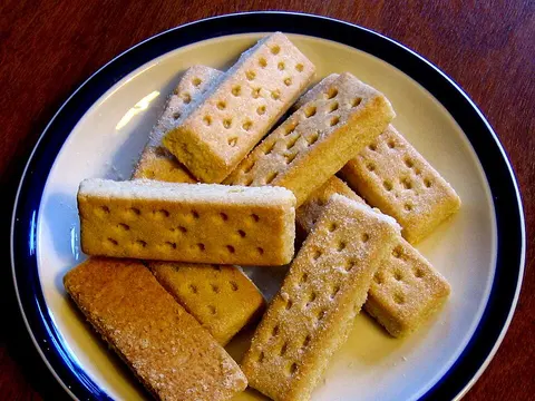 Scottish shortbread fingers on a plate