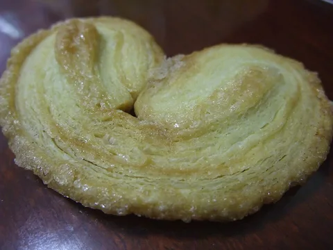 A butter palmier puff-pastry biscuit