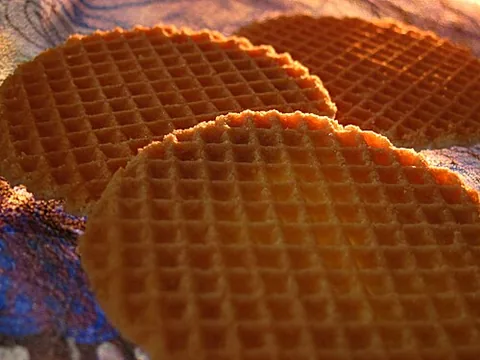Golden Belgian butter waffle biscuits