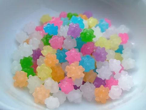 Pastel star-shaped Japanese konpeitō sugar candies