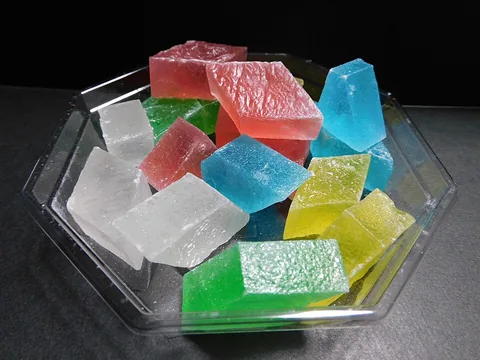 Kohakutou agar crystal candies in several translucent colors