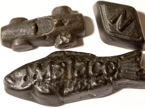 Nordic salty salmiak liquorice candies in several shapes