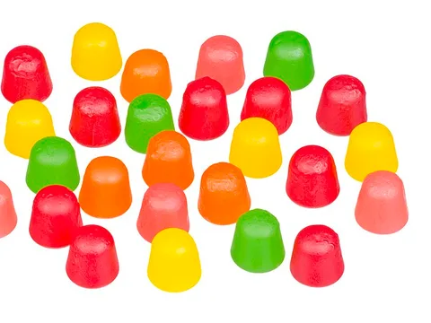 Multicolored dome-shaped DOTS gumdrops