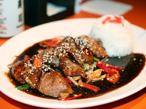 Teriyaki sauce served with duck