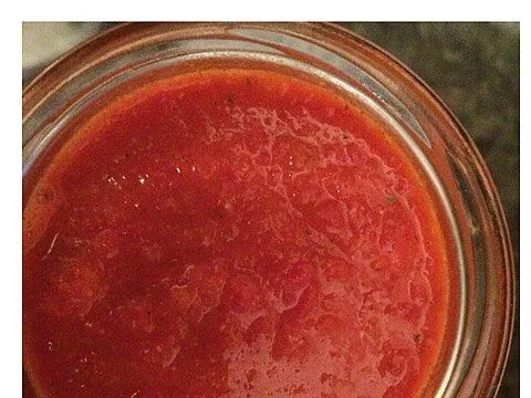 Red harissa paste in a bowl