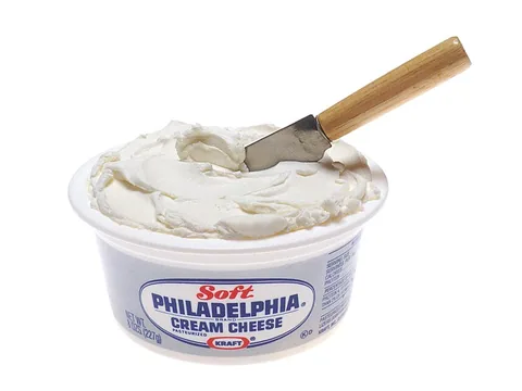 Cream cheese spread on a plate
