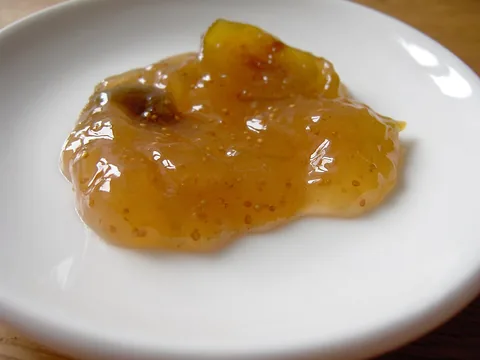 Prepared fig jam on a dish