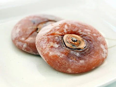 Amber dried persimmon fruits