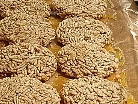 Thai sticky-rice crisps with visible rice grains