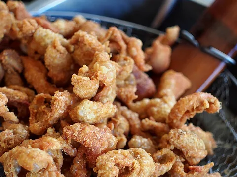 Crispy fried chicken skin