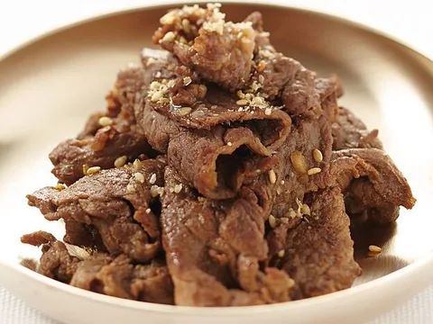 Traditional meat-based bulgogi served on a plate